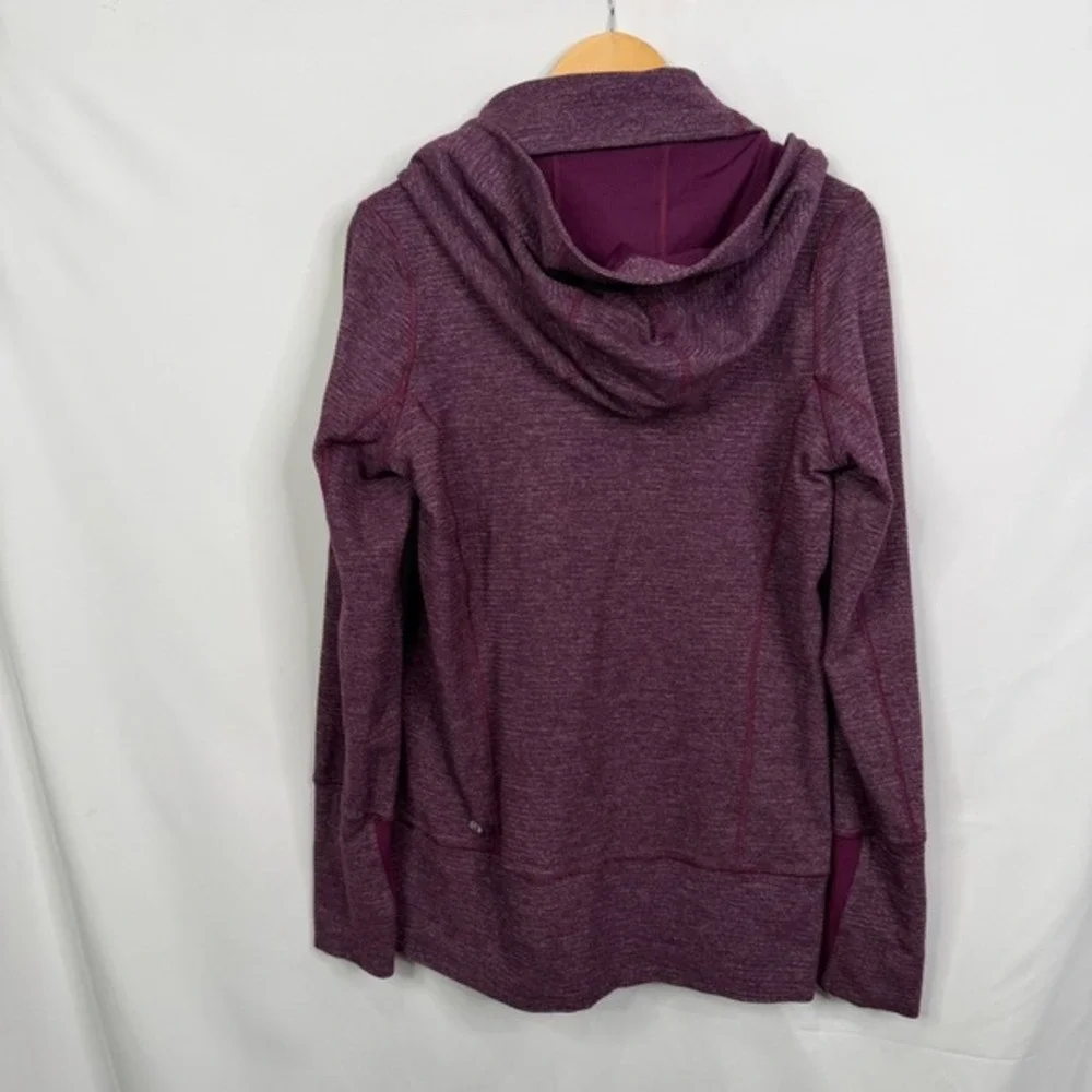 Lululemon Stride Hoodie Jacket Mini Check Pique Heathered Plum Size 8‎